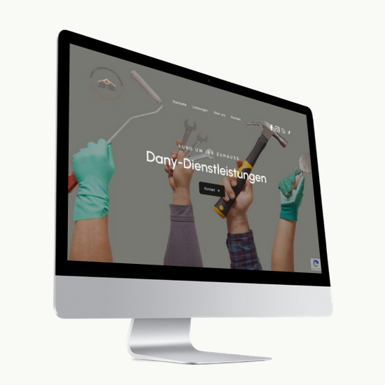 Eine Homepage von einer Firma mit Dienstleistungen, Reimigungen, Hausmeisterservice, Abbrucharbeiten usw.